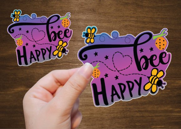 Review: Bee Happy Gradient Color Sticker Design