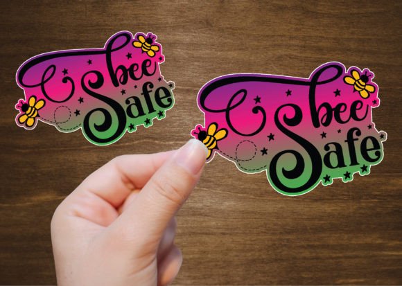 Review: Bee Safe Gradient Sticker Design